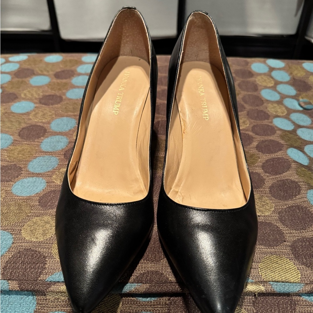 Ivanka Trump Black Leather Heels